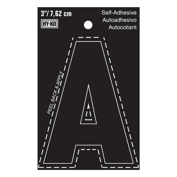 Hy-Ko 3In Black Vinyl Letter A, 10PK A30411 - main